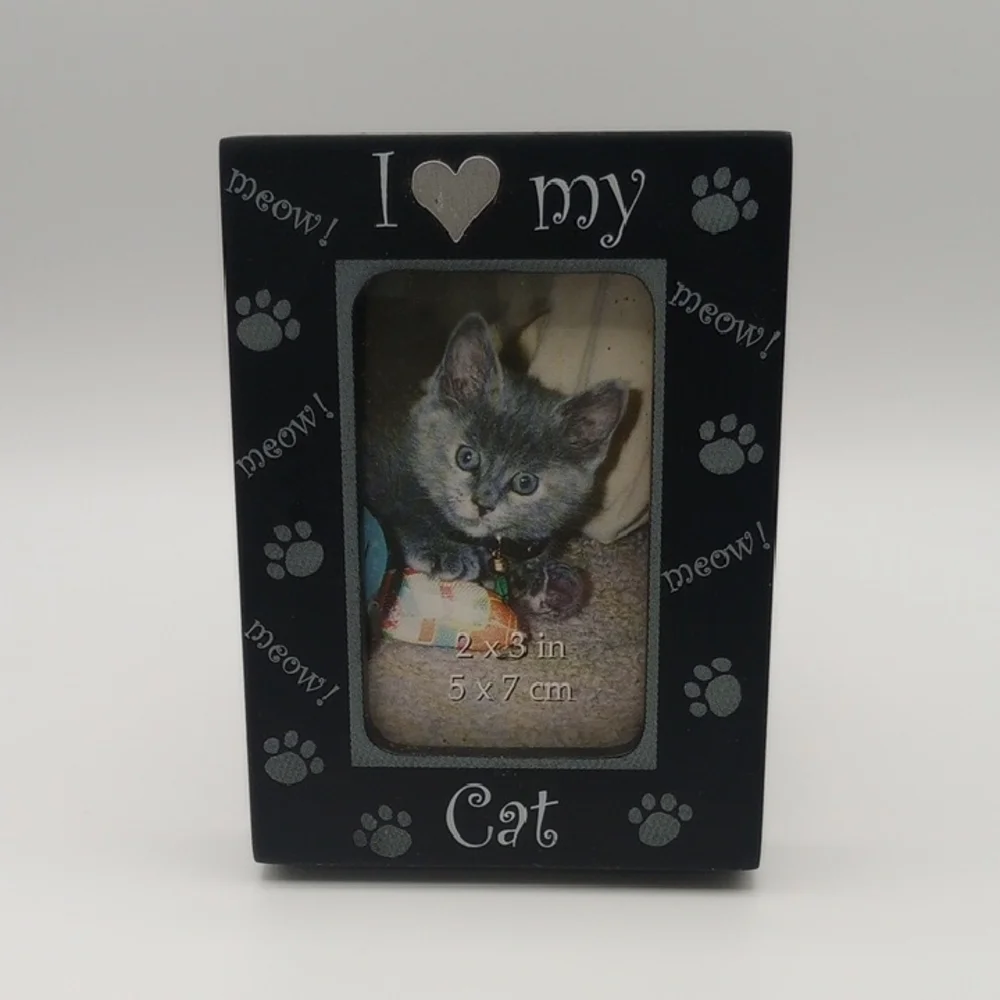 I Love My Cat Photo Frame - Black